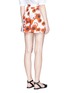 Back View - Click To Enlarge - 72723 - Poppy floral print tuck front shorts