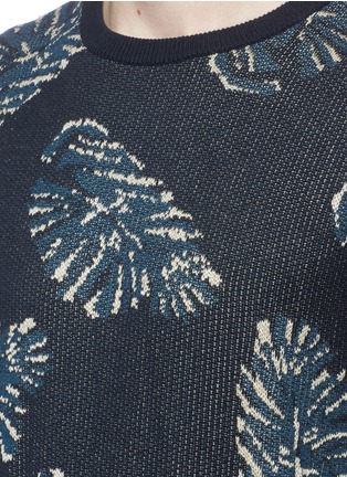 Detail View - Click To Enlarge - SCOTCH & SODA - Leaf jacquard sweater