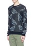 Front View - Click To Enlarge - SCOTCH & SODA - Leaf jacquard sweater