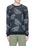 Main View - Click To Enlarge - SCOTCH & SODA - Leaf jacquard sweater