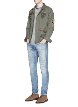 Figure View - Click To Enlarge - SCOTCH & SODA - 'Worked-Out' army badge shirt jacket