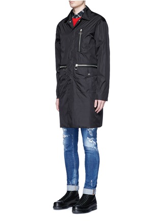 Front View - Click To Enlarge - 71465 - Nylon bomber trench coat