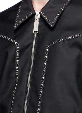 Detail View - Click To Enlarge - 71465 - Stud virgin wool-silk blouson jacket
