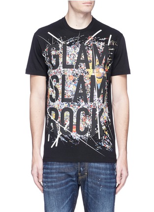 Main View - Click To Enlarge - 71465 - Strass embellished slogan print T-shirt