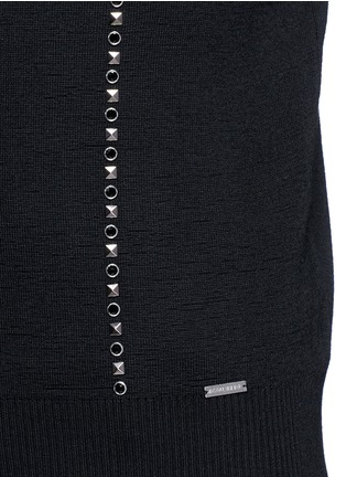 Detail View - Click To Enlarge - 71465 - Stud and gem embellished wool sweater