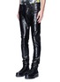 Front View - Click To Enlarge - 71465 - 'Skater' laminated raw skinny jeans