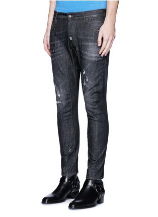 Front View - Click To Enlarge - 71465 - 'Tidy Biker' ripped skinny jeans