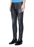 Front View - Click To Enlarge - 71465 - 'Tidy Biker' ripped skinny jeans