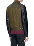 Back View - Click To Enlarge - 71465 - Leather sleeve twill jacket