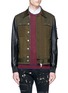 Main View - Click To Enlarge - 71465 - Leather sleeve twill jacket