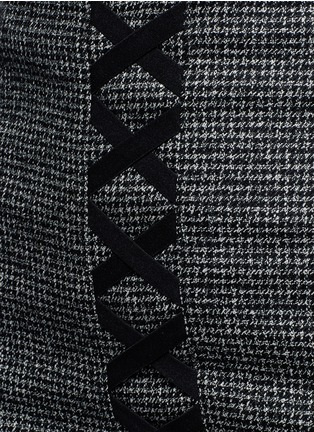 Detail View - Click To Enlarge - NEIL BARRETT - Lace-up front virgin wool tweed skirt