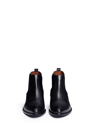 Front View - Click To Enlarge - GIVENCHY - Graphic topstitching leather Chelsea boots