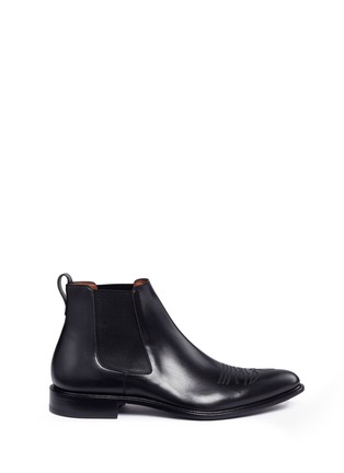 Main View - Click To Enlarge - GIVENCHY - Graphic topstitching leather Chelsea boots