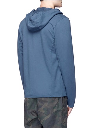 Back View - Click To Enlarge - STONE ISLAND - Logo patch cotton zip hoodie