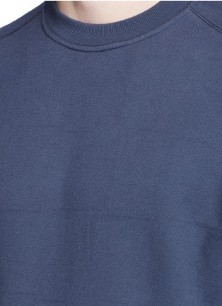 Detail View - Click To Enlarge - STONE ISLAND - Logo patch check jacquard cotton fleece sweatshirt