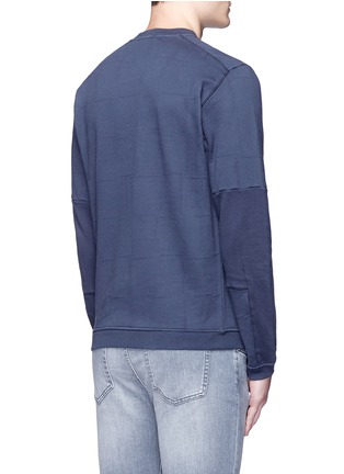 Back View - Click To Enlarge - STONE ISLAND - Logo patch check jacquard cotton fleece sweatshirt