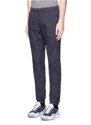 Front View - Click To Enlarge - STONE ISLAND - Elastic waist cotton blend jogging pants