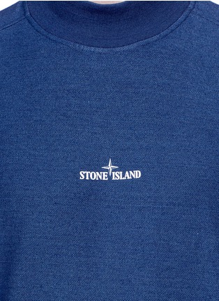 Detail View - Click To Enlarge - STONE ISLAND - Washed mock neck sweatshirt