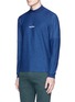 Front View - Click To Enlarge - STONE ISLAND - Washed mock neck sweatshirt