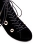 Detail View - Click To Enlarge - STELLA LUNA - Faux pearl metal eyelet velvet lace-up boots