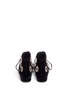 Back View - Click To Enlarge - STELLA LUNA - Faux pearl metal eyelet velvet lace-up boots