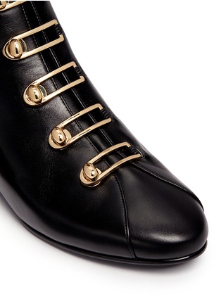 Detail View - Click To Enlarge - STELLA LUNA - Turnlock buckle leather ankle boots