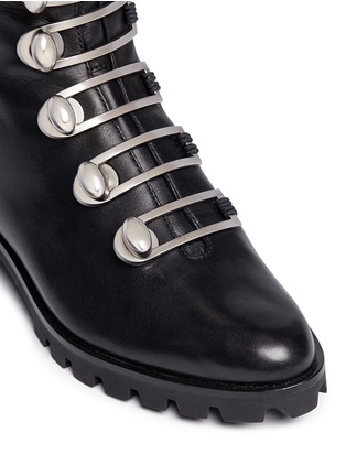 Detail View - Click To Enlarge - STELLA LUNA - Turnlock buckle leather ankle boots