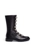 Main View - Click To Enlarge - STELLA LUNA - Turnlock buckle leather ankle boots
