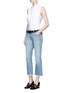 Figure View - Click To Enlarge - CURRENT/ELLIOTT - 'The Cropped Flip Flop' frayed flare jeans
