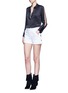 Figure View - Click To Enlarge - EQUIPMENT - x Kate Moss 'Jonie' split sleeve silk georgette shirt