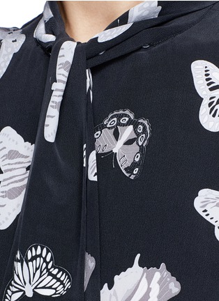 Detail View - Click To Enlarge - EQUIPMENT - 'Poppy' butterfly print neck tie silk shirt