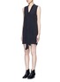 Front View - Click To Enlarge - EQUIPMENT - 'Phaedra' neck tie silk dress