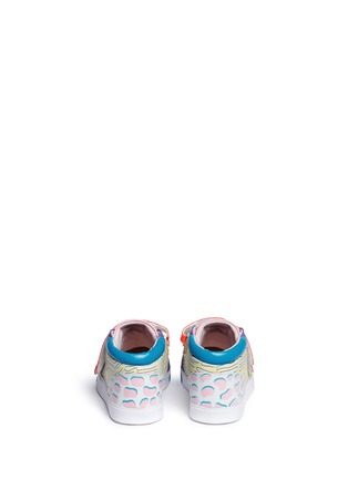 Back View - Click To Enlarge - SOPHIA WEBSTER - 'Riley' mix tropical print mid top toddler sneakers