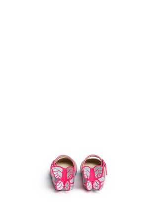 Back View - Click To Enlarge - SOPHIA WEBSTER - 'Chiara Mini' butterfly appliqué glitter toddler Mary Jane flats