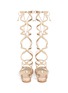 Back View - Click To Enlarge - GIANVITO ROSSI - 'Medusa' piped metallic leather gladiator sandals