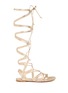 Main View - Click To Enlarge - GIANVITO ROSSI - 'Medusa' piped metallic leather gladiator sandals