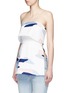Front View - Click To Enlarge - C/MEO COLLECTIVE - 'Need to Know' paper strip print strapless top