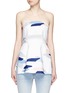 Main View - Click To Enlarge - C/MEO COLLECTIVE - 'Need to Know' paper strip print strapless top