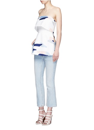 Figure View - Click To Enlarge - C/MEO COLLECTIVE - 'Need to Know' paper strip print strapless top