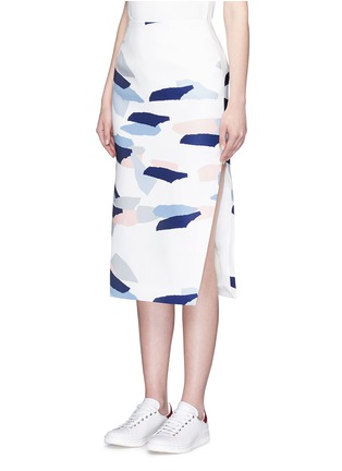 Front View - Click To Enlarge - C/MEO COLLECTIVE - 'Need to Know' paper strip print skirt