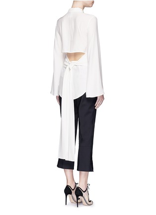Back View - Click To Enlarge - C/MEO COLLECTIVE - 'No Room' cutout back silk shirt dress