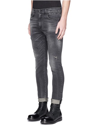 Front View - Click To Enlarge - R13 - 'Skate' distressed skinny jeans