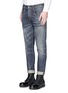 Front View - Click To Enlarge - R13 - 'Boy' distressed slim fit jeans
