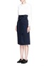 Figure View - Click To Enlarge - TIBI - Sash belt wrap front denim skirt
