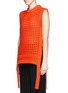 Front View - Click To Enlarge - TIBI - Waffle pointelle knit front sleeveless sweater
