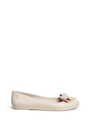 Main View - Click To Enlarge - MELISSA - 'Space Love' heart bow PVC flats