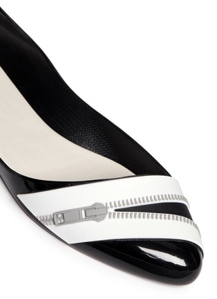 Detail View - Click To Enlarge - MELISSA - x Karl Lagerfeld 'Trippy' zip detail PVC flats