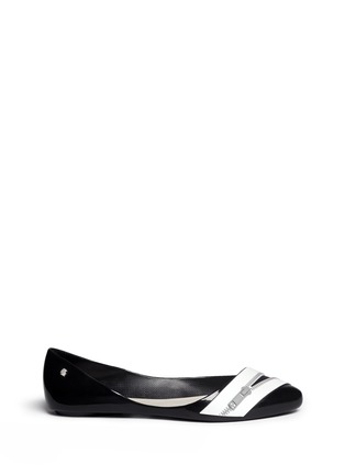 Main View - Click To Enlarge - MELISSA - x Karl Lagerfeld 'Trippy' zip detail PVC flats