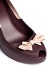 Detail View - Click To Enlarge - MELISSA - 'Queen' contrast bow PVC peep toe wedge pumps