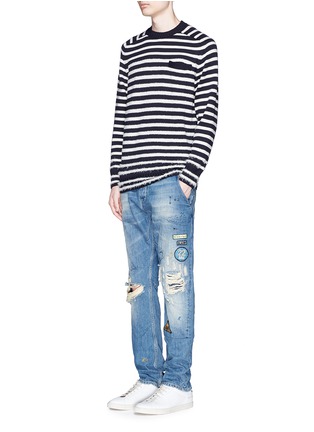 Front View - Click To Enlarge - SCOTCH & SODA - 'Lot 22 The Explorer' patch embroidery jeans
